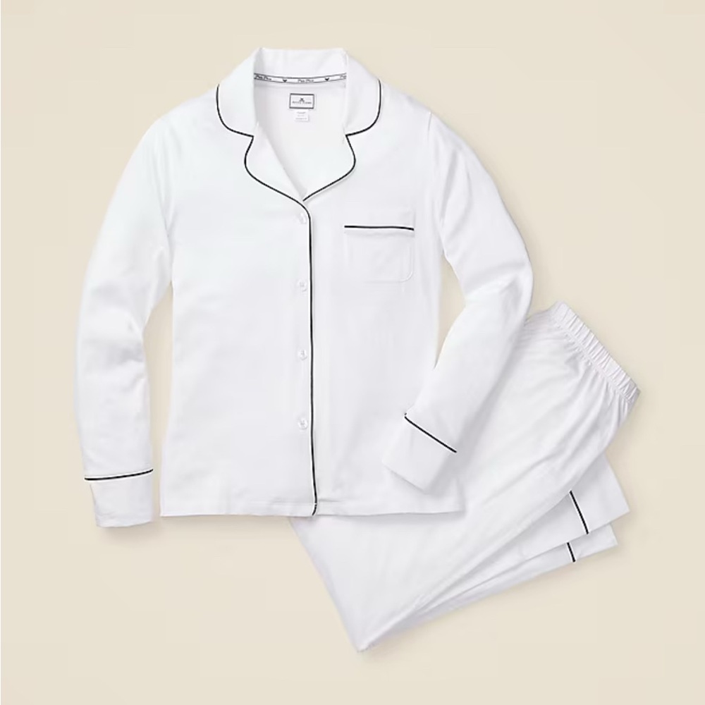 Petite Plume Women’s Pima Pajamas White